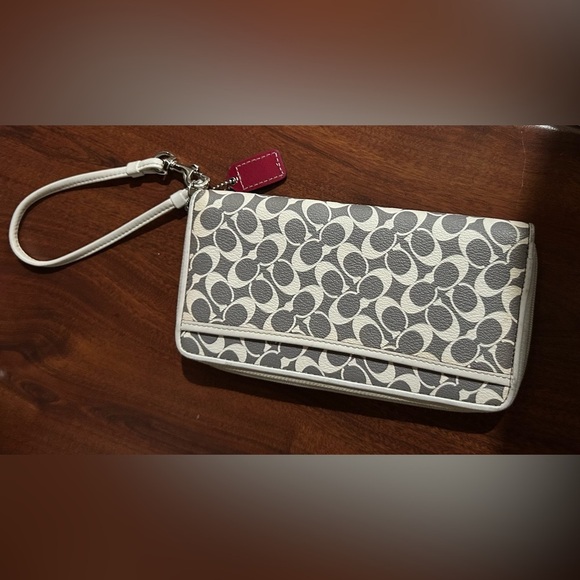 Coach Handbags - Coach Gray & Ivory Women's Wallet *flaws read notes